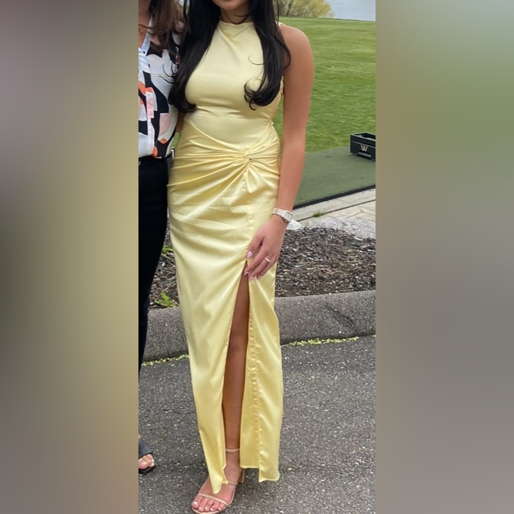 Abercrombie Draped Skirt Maxi Dress in yellow, size XS